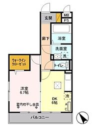ブランエール 1DKの間取図画像