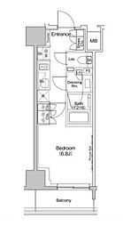 ザ・パークハビオ入谷 1Kの間取図画像