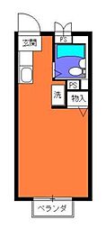 サンライズSATOH 3階1Kの間取り