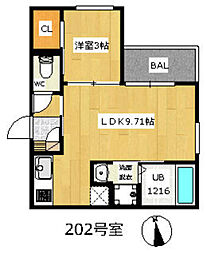 レガリスト北野田 1LDKの間取図画像
