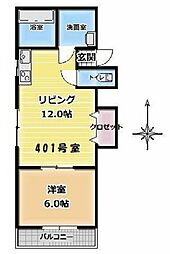 FMマンション 1LDKの間取図画像