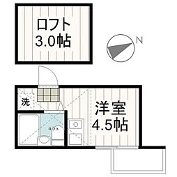 シャンテ東日暮里 ワンルームの間取図画像