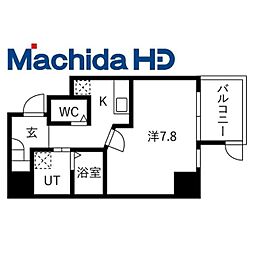 市之町エヌエム・キャトフ・ヴァン・ディス・ウエスト 1Kの間取図画像
