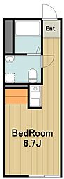 センターテラス ワンルームの間取図画像
