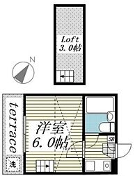 ジュネパレス津田沼第20 1Kの間取図画像