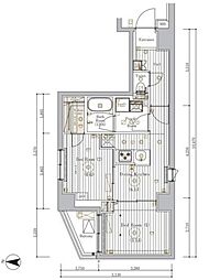 ミライズ錦糸町マーロ 2DKの間取図画像