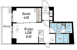 リブリ・ヒルサイド銀杏坂 3階1LDKの間取り