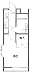 Kコーポ 1Kの間取図画像