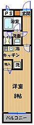 第二中村マンション 1Kの間取図画像