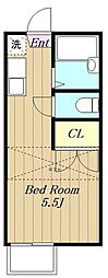 トーワ ワンルームの間取図画像