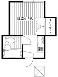 第2コーポラス清和 ワンルームの間取図画像