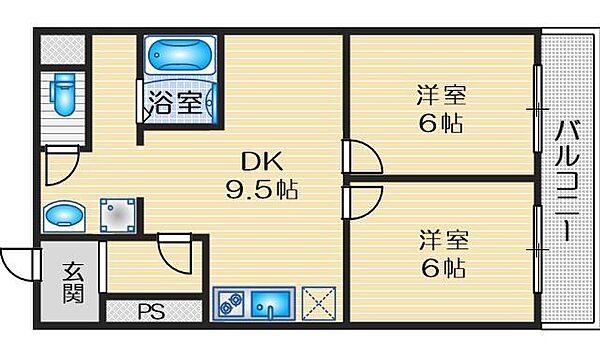 チサンマンション第一江坂 ｜大阪府吹田市垂水町３丁目(賃貸マンション3LDK・1階・50.31㎡)の写真 その7