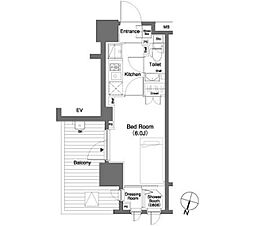 パークキューブ笹塚 3階1Kの間取り