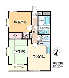 ソレイユ 2DKの間取図画像