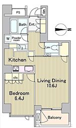LAFONTE麻布十番 1LDKの間取図画像