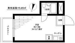 メゾンドリベラル ワンルームの間取図画像