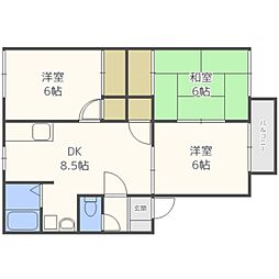 フローライン昇町B 3LDKの間取図画像