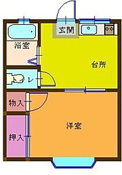 ハイツ松風 1階1DKの間取り