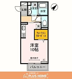 ドイスドゥアス ワンルームの間取図画像