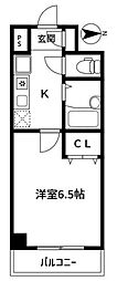 ファインクレスト伊勢町 1Kの間取図画像