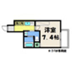 フラッティ大徳寺南 3階1Kの間取り