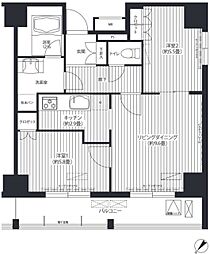 コスモグラン勝どき 4階2LDKの間取り