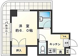 勝どき第3関根ビル ワンルームの間取図画像