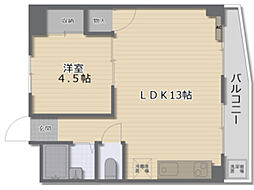 グランドコーポカトレア 1LDKの間取図画像