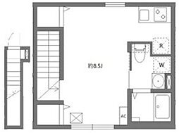 アベリアハイム 2階ワンルームの間取り