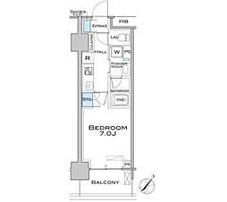 MFPRコート武蔵小山 1Kの間取図画像
