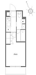 ASYLCOURT東大井 1Kの間取図画像