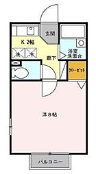 ルミエール 1Kの間取図画像