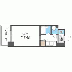 ダイナコートテソロ博多 1Kの間取図画像