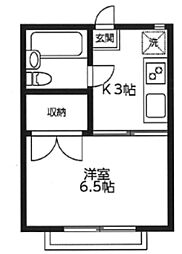コーポアゼリア 1Kの間取図画像