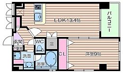 グレンパーク梅田北 1LDKの間取図画像
