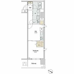 カスタリア人形町3 2階1DKの間取り