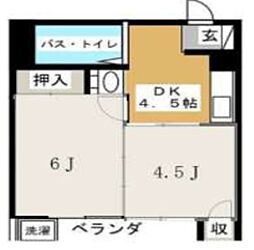 青砥ハイツ 2DKの間取図画像