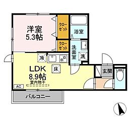 フローラ 1LDKの間取図画像