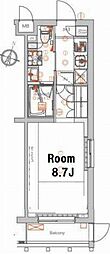 メイクスデザイン池上アジールコート 1Kの間取図画像