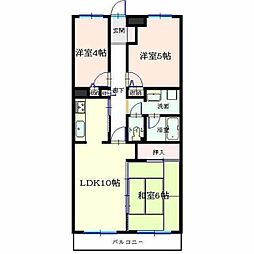 エスポワール所沢II 2階3LDKの間取り