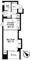 プライムアーバン日本橋茅場町 2階1Kの間取り