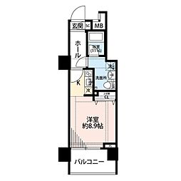 東京メトロ副都心線 東新宿駅 徒歩6分の賃貸マンション 7階ワンルームの間取り