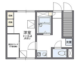 レオパレスHOPE 1階1Kの間取り