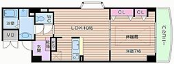 ノルデンタワー天神橋アネックス 1LDKの間取図画像