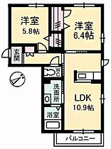 シャーメゾンＺｅｎ A0203 ｜ 山口県山口市小郡上郷5297（賃貸アパート2LDK・2階・54.76㎡） その2