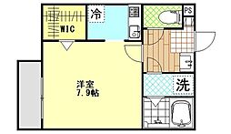 越谷市東大沢1丁目アパート 1Kの間取図画像