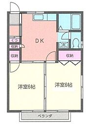 メゾンＫ 1階2DKの間取り