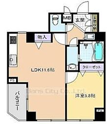 菱和パレス飯田橋 1LDKの間取図画像