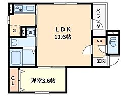 アバンテ向島 1LDKの間取図画像