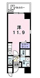 グランアベニュー3 ワンルームの間取図画像